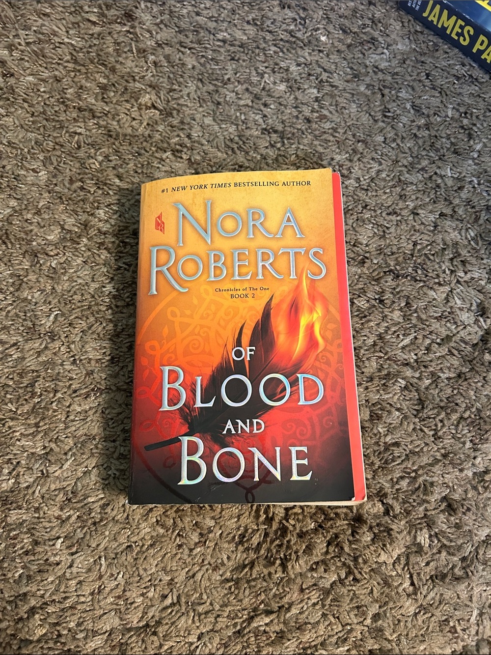 Nora Roberts "Of Blood and Bone" Paperback - Red Orange Cover